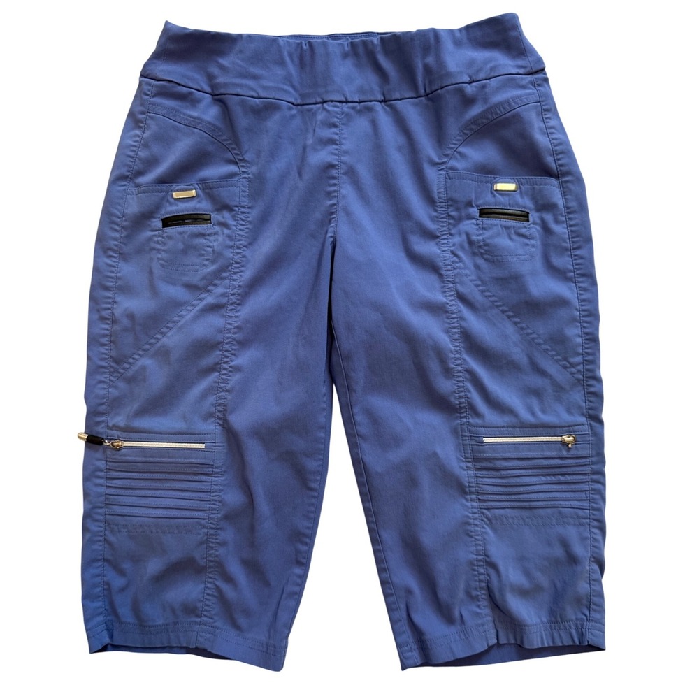 Jamie Sadock Blue Golf Capris Shorts Women's Sz 6 Stretch Pull-On Cargo Pockets